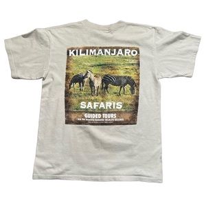 Vintage Disney World Kilimanjaro Safaris T Shirt Tan Zebra